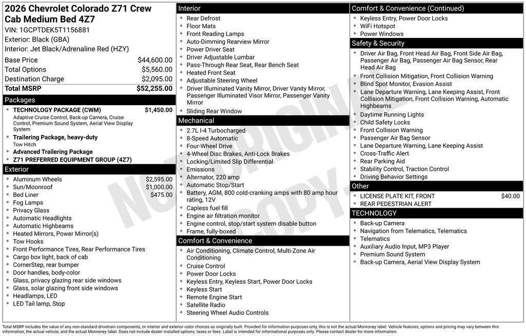 New 2026 Chevrolet Colorado Z71 w/ Technology Package AWD/4WD image 4
