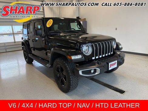 Used 2021 Jeep Wrangler Unlimited Sahara w/ Uconnect 4C Nav & Sound Group AWD/4WD image 1