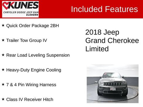 Used 2018 Jeep Grand Cherokee Limited w/ Trailer Tow Group IV AWD/4WD image 4