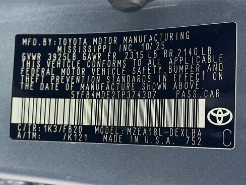 Used 2026 Toyota Corolla LE image 12