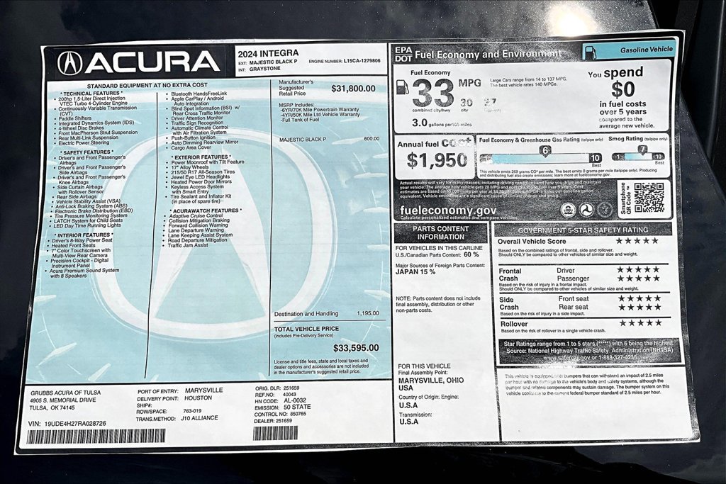 Used 2024 Acura Integra FWD image 17