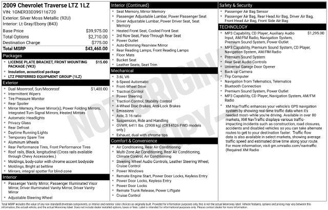 Used 2009 Chevrolet Traverse LTZ FWD image 8