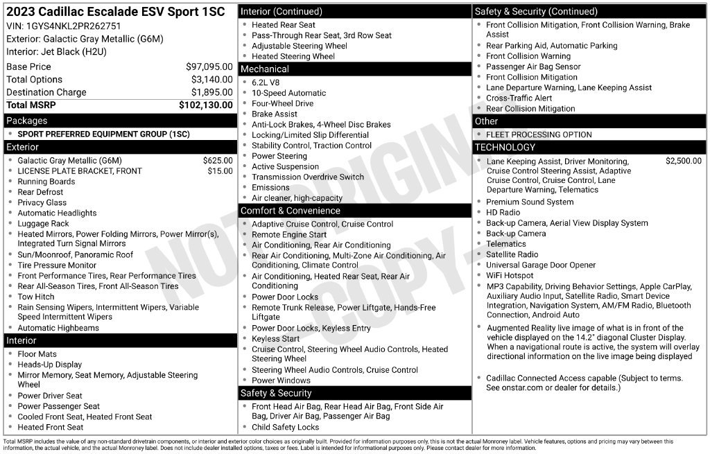 Used 2023 Cadillac Escalade ESV Sport AWD/4WD image 18
