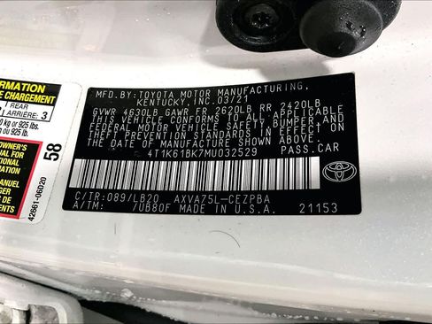 Certified 2021 Toyota Camry XSE w/ Carpet Mat Package (TMS) AWD/4WD image 34