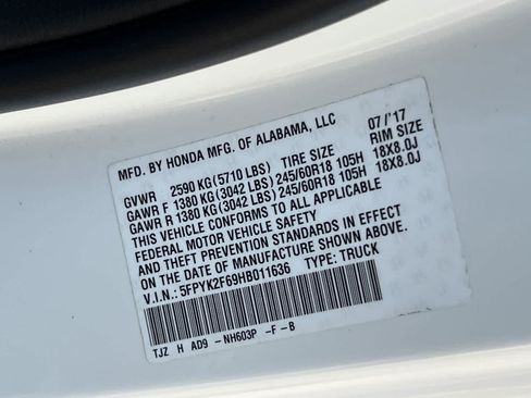 Used 2017 Honda Ridgeline RTL-T image 26