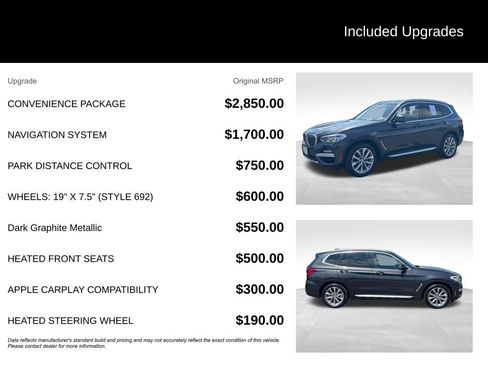Used 2018 BMW X3 xDrive30i w/ Convenience Package AWD/4WD image 10