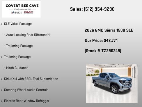 New 2026 GMC Sierra 1500 SLE w/ Preferred Package RWD image 37