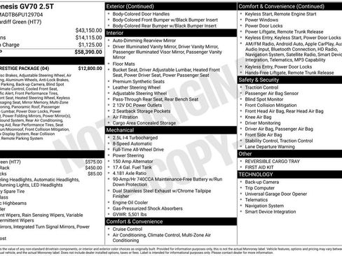 Used 2023 Genesis GV70 2.5T w/ Sport Prestige Package AWD/4WD image 2
