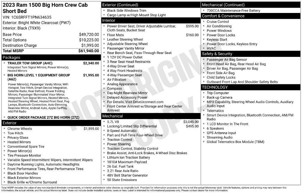 Used 2023 RAM 1500 Big Horn w/ Trailer Tow Group AWD/4WD image 5