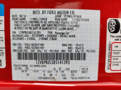 Used 2011 Ford Mustang Shelby GT500 w/ SVT Performance Pkg RWD image 57
