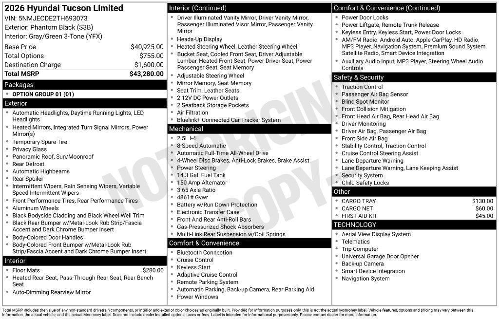 New 2026 Hyundai Tucson Limited AWD/4WD image 3