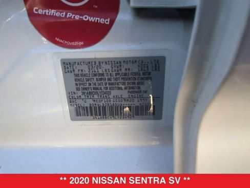 Certified 2020 Nissan Sentra SV image 39