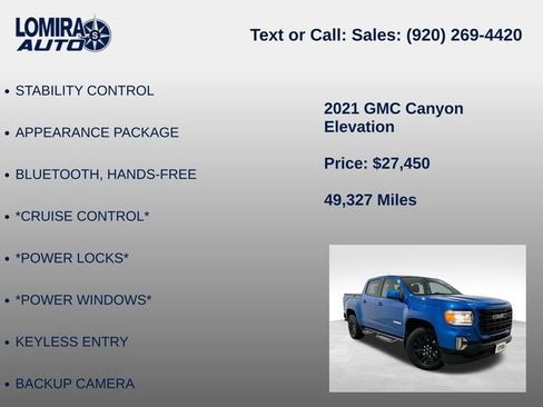 Used 2021 GMC Canyon Elevation w/ Trailering Package AWD/4WD image 8