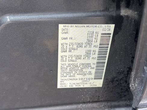 Used 2016 Nissan Murano Platinum w/ Platinum Technology Package image 24