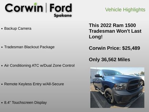 Used 2022 RAM 1500 Tradesman w/ Electronics Group AWD/4WD image 6