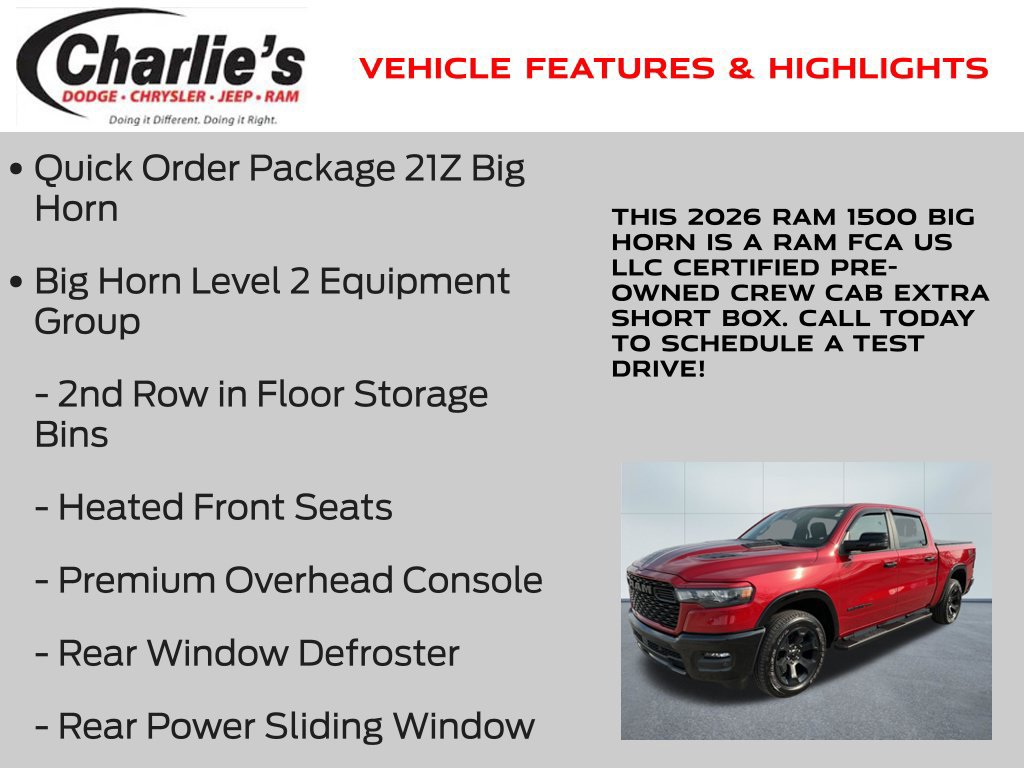 Certified 2026 RAM 1500 Big Horn AWD/4WD image 13