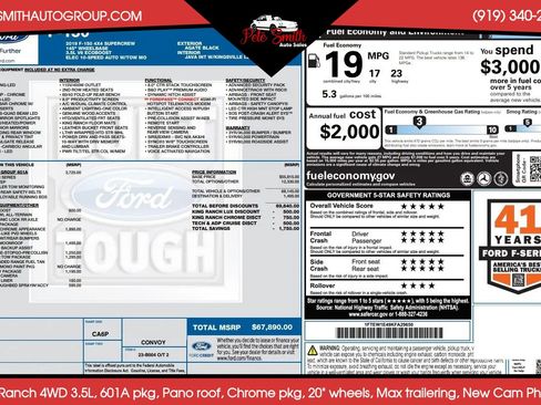 Used 2019 Ford F150 King Ranch w/ Equipment Group 601A Luxury AWD/4WD image 49