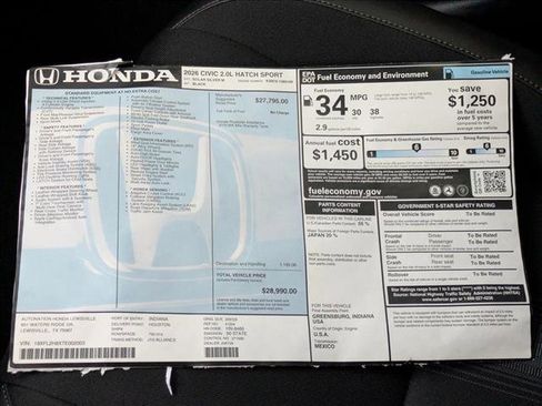 New 2026 Honda Civic Sport image 19