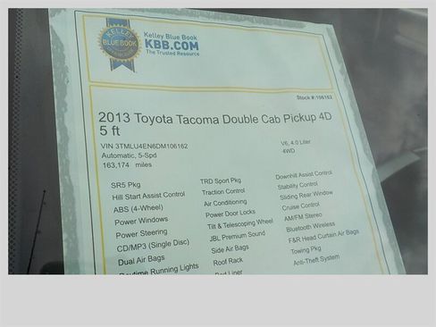Used 2013 Toyota Tacoma 4x4 Double Cab w/ TRD Sport Pkg image 17