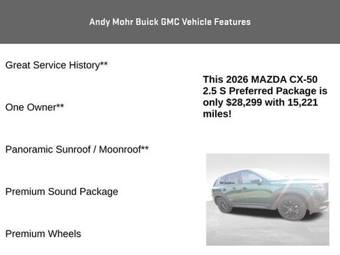 Used 2026 MAZDA CX-50 AWD 2.5 S w/ Preferred Pkg image 8