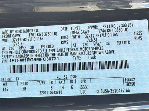 Used 2021 Ford F150 Raptor w/ Raptor 37 Performance Package image 18