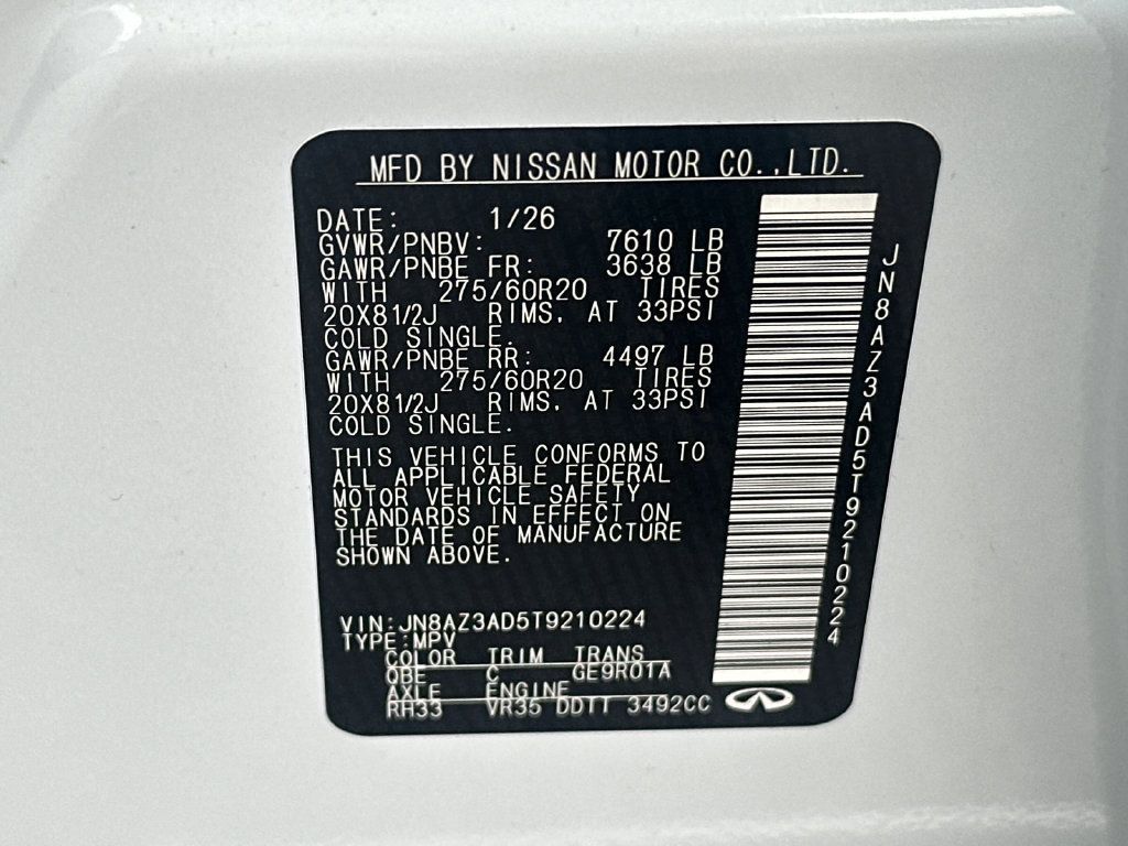 Certified 2026 INFINITI QX80 Pure w/ Cargo Package RWD image 32
