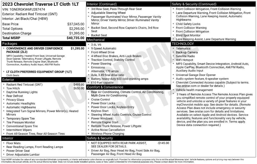 Used 2023 Chevrolet Traverse LT FWD image 19