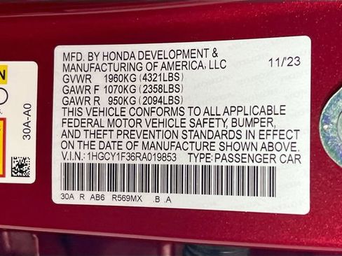 Certified 2024 Honda Accord EX image 34