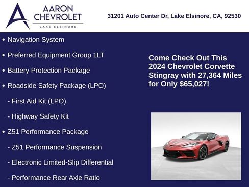Used 2024 Chevrolet Corvette Stingray Coupe w/ Z51 Performance Package RWD image 5