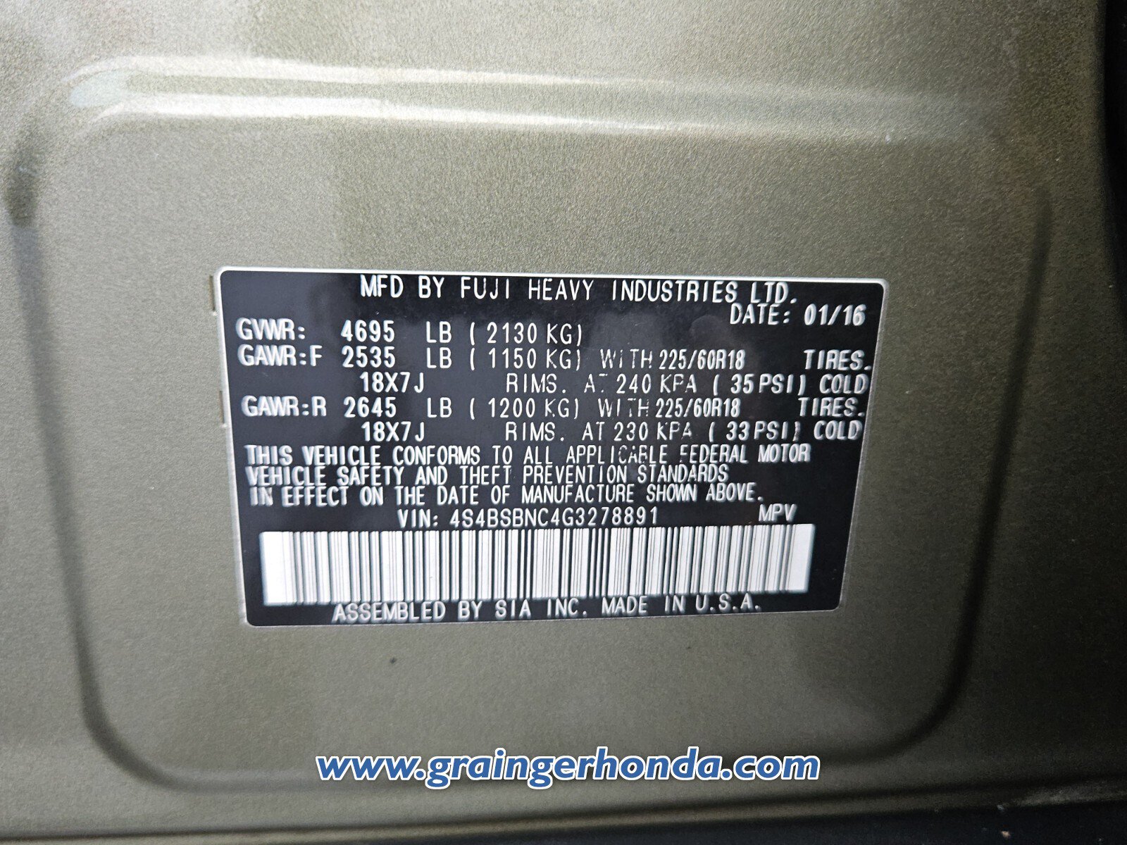 Used 2016 Subaru Outback 2.5i Limited AWD/4WD image 12