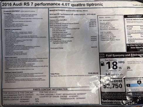 Used 2016 Audi RS 7 Performance w/ Driver Assistance Package AWD/4WD image 61