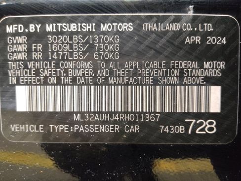 Used 2024 Mitsubishi Mirage ES FWD image 33