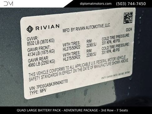 Used 2024 Rivian R1S Adventure AWD/4WD image 50