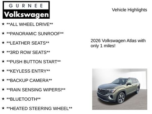 New 2026 Volkswagen Atlas SE AWD/4WD image 7