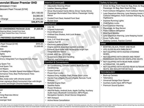 Used 2022 Chevrolet Blazer Premier w/ Enhanced Convenience Package FWD image 24