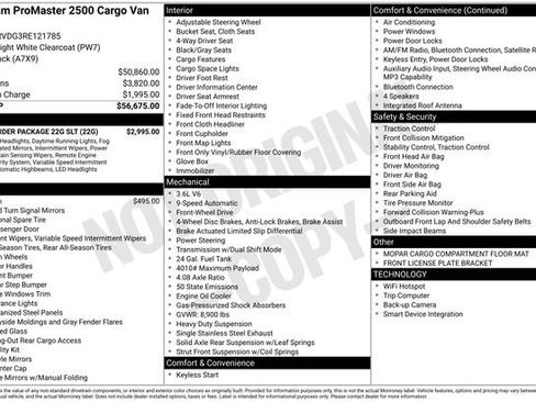 New 2024 RAM ProMaster 2500 w/ Quick Order Package 22G SLT image 4