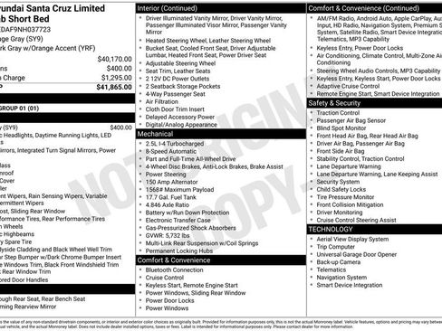 Certified 2022 Hyundai Santa Cruz Limited AWD/4WD image 7