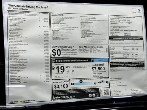 New 2027 BMW M3 w/ Executive Package RWD image 28