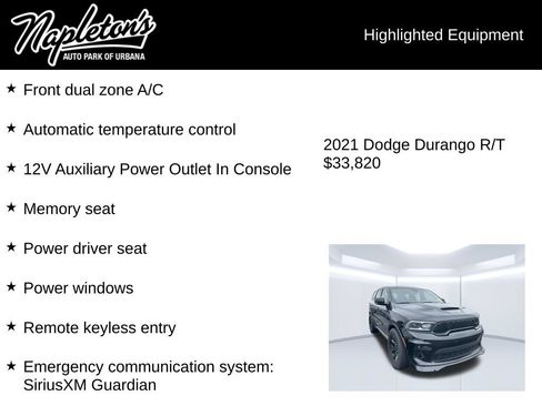 Used 2021 Dodge Durango R/T w/ Blacktop Package AWD/4WD image 7