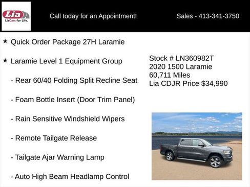 Certified 2020 RAM 1500 Laramie w/ Sport Appearance Package AWD/4WD image 6