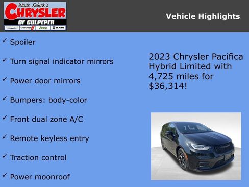 Used 2023 Chrysler Pacifica Limited w/ Uconnect Theater Family Group FWD image 7