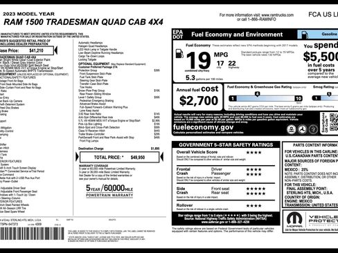 Used 2023 RAM 1500 Tradesman w/ Level 1 Safety Group image 5