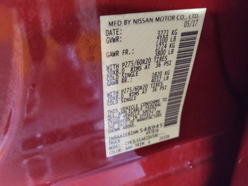 Used 2017 Nissan Titan SV RWD image 33
