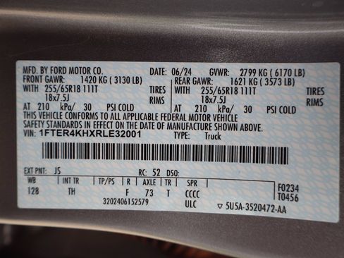 Certified 2024 Ford Ranger Lariat w/ FX4 Off-Road Package AWD/4WD image 32