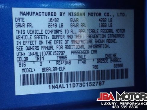 Used 2003 Nissan Altima 2.5 S w/ (CN2) Convenience Plus Pkg FWD image 89