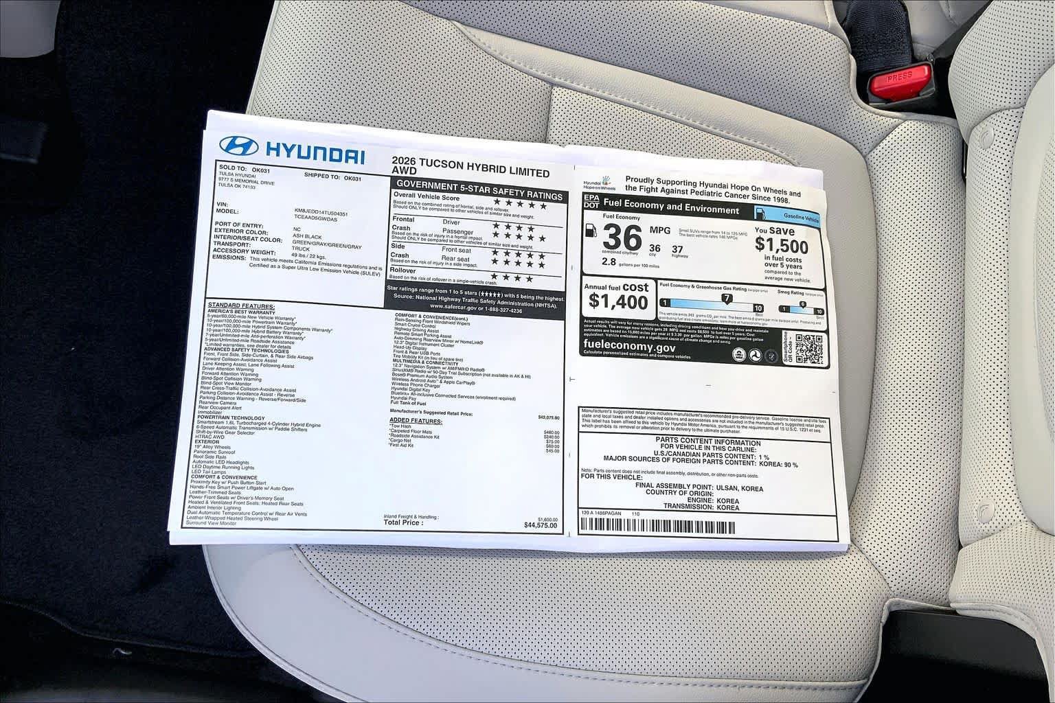 New 2026 Hyundai Tucson Limited AWD/4WD image 18