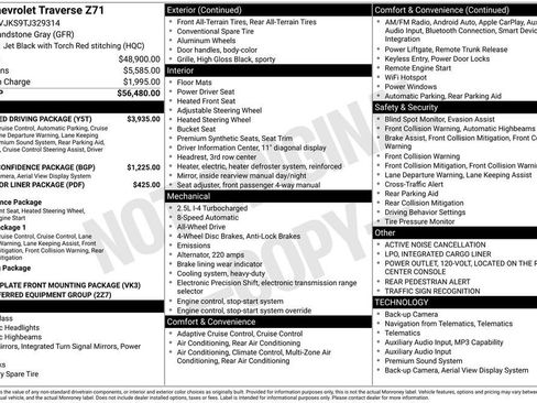 New 2026 Chevrolet Traverse Z71 w/ Enhanced Driving Package AWD/4WD image 25