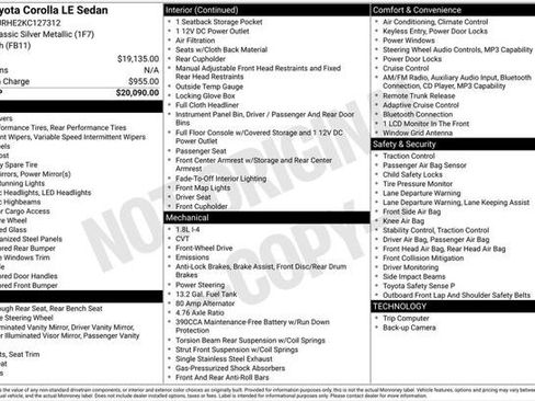 Certified 2019 Toyota Corolla LE FWD image 7