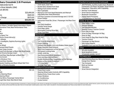 Used 2017 Subaru Crosstrek 2.0i Premium image 38