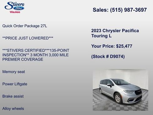 Used 2023 Chrysler Pacifica Touring-L FWD image 8